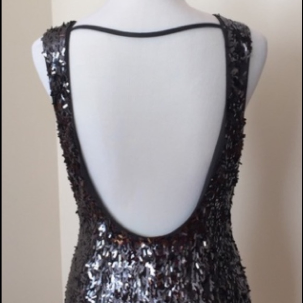 Express NWT small silver sequin backless dress